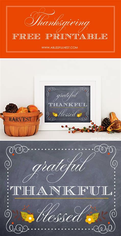 Thanksgiving Free Printable By A Blissful Nest Thanksgiving Chalkboard