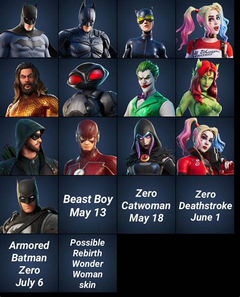 All The Dc Skins Plus The Release Date Of Some Future Dc Skins Updated