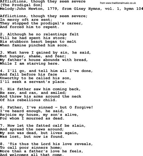 Old English Song Lyrics For Afflictions Though They Seem Severe With Pdf