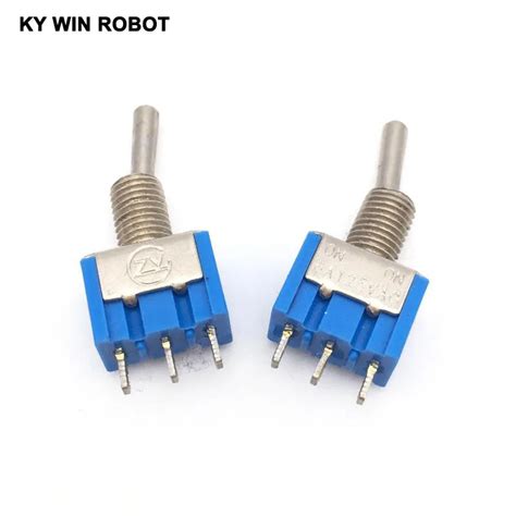 Pc LOT Blue Mini MTS Pin SPDT ON ON A VAC Miniature Toggle Switches In Switches From