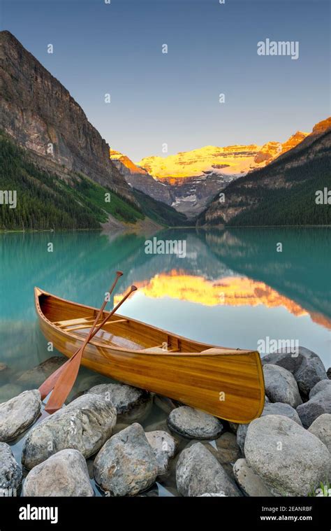 Cedar Strip Canoe At Lake Louise Banff National Park Unesco World