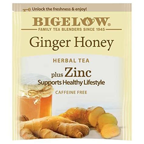 Bigelow Tea Ginger Honey Plus Zinc 18 Count Pack Of 6 108 Total Tea