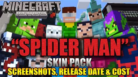 Minecraft Xbox Spider Man Skin Pack Screenshots Release Date Cost