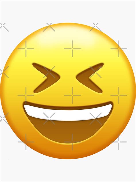 grinning squinting face emoji pop art sticker by williamcuccio redbubble