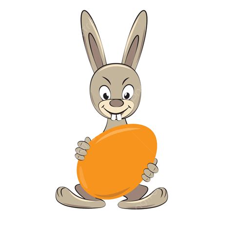 cartoon funny easter rabbit with egg ear rabbit egg vector ear rabbit egg png and vector with
