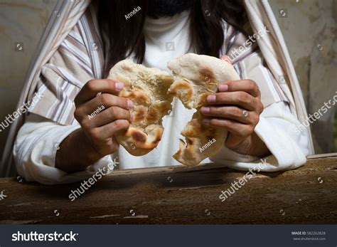Authentic Reenactment Scene Jesus Breaking Bread Stock Photo 582262828