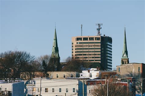 Bell Aliant Building Between Two Church Steeples Saint John Photograph