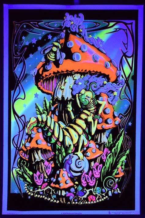 Mushroom Caterpillar Blacklight Poster 8521 280 Pixel