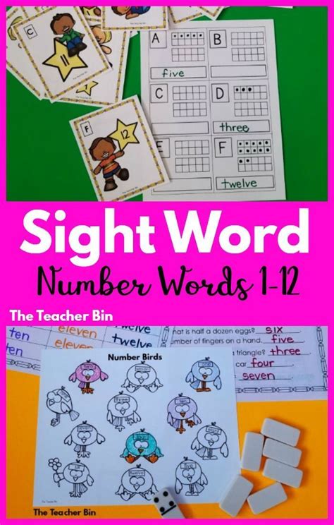 Sight Words Number Words 1 12 Word Work Activities Kindergarten