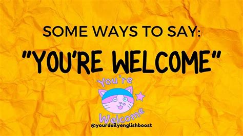 Many Ways To Say Youre Welcome Youtube