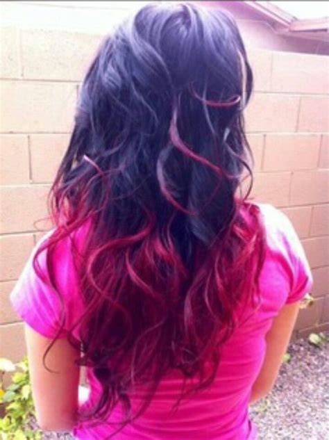Dark purplish pink violet #purplehair #ombre ❤️ dark purple hair is quite bold, and that is a fact. Deep Purple Hair with Hot Pink Tips | Hair styles/tips ...