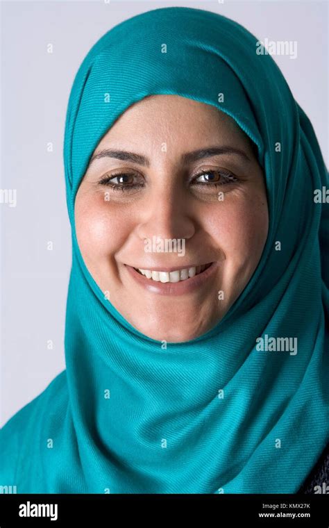 Portrait Of A Happy Arabic Muslim Woman Stock Photo Alamy
