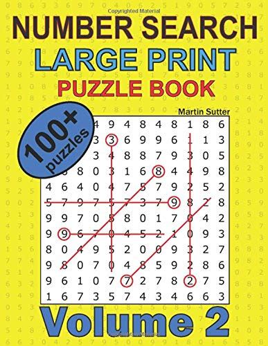 Number Search Large Print Puzzle Book 100 Plus Puzzles Volume 2