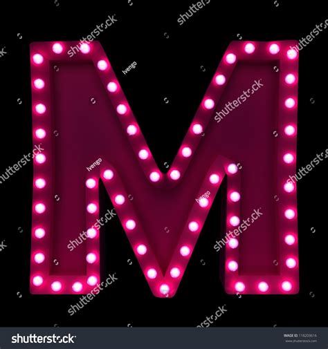 Letter M Neon Lights Isolated On Stock Illustration 118203616