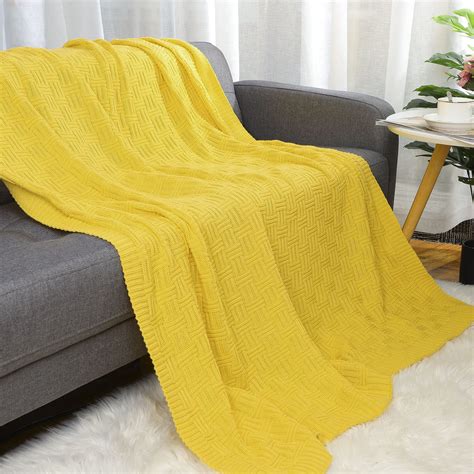 100 Cotton Cross Cable Knit Throw Blanket For Sofa Couch Bed Home