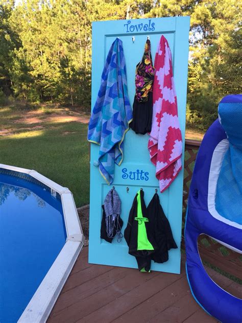 A Great Way To Recycle A Door And Find A Place To Hang Wet Towels And