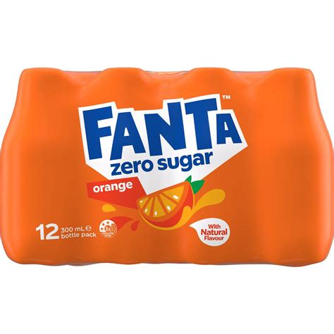 Fanta Orange Zero Sugar Soft Drink Bottles 300ml X 12 Pack Woolworths