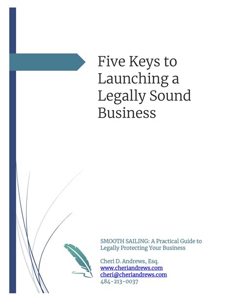 Five Keys To Launching A Legally Sound Business Cheri Andrews