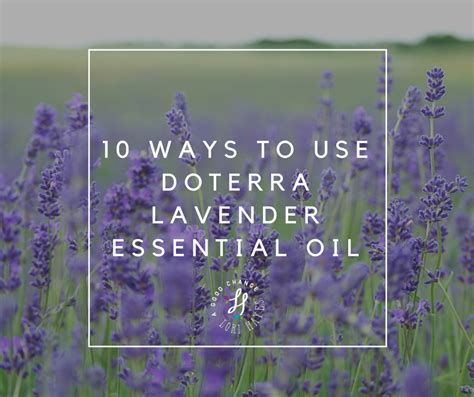 10 Ways To Use Doterra Lavender Essential Oil A Good Change