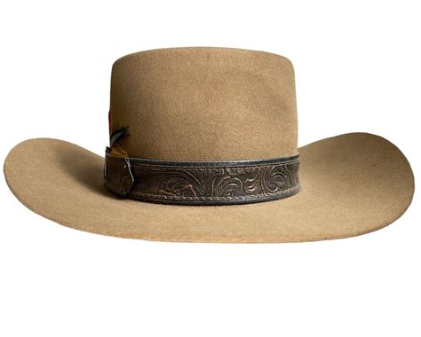 Vintage Stetson Revenger 7 Brown 4x Buffalo Felt Western Hat Leather