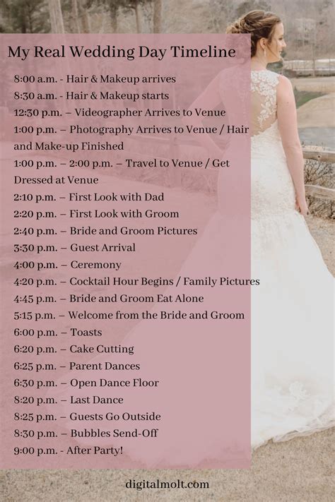 wedding day of timeline wedding timeline wedding day schedule wedding planning timeline