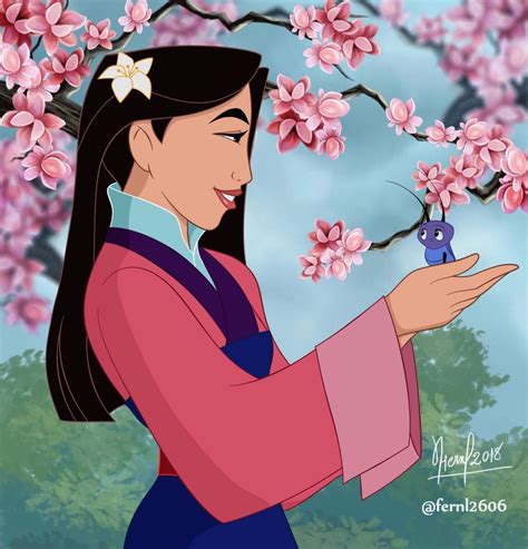 Maybe you would like to learn more about one of these? FERNL - Disney Mulan & Cri-kee | Disney princess art ...