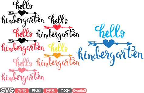 Download Hello Kindergarten Monogram Silhouette SVG Cutting Files ...