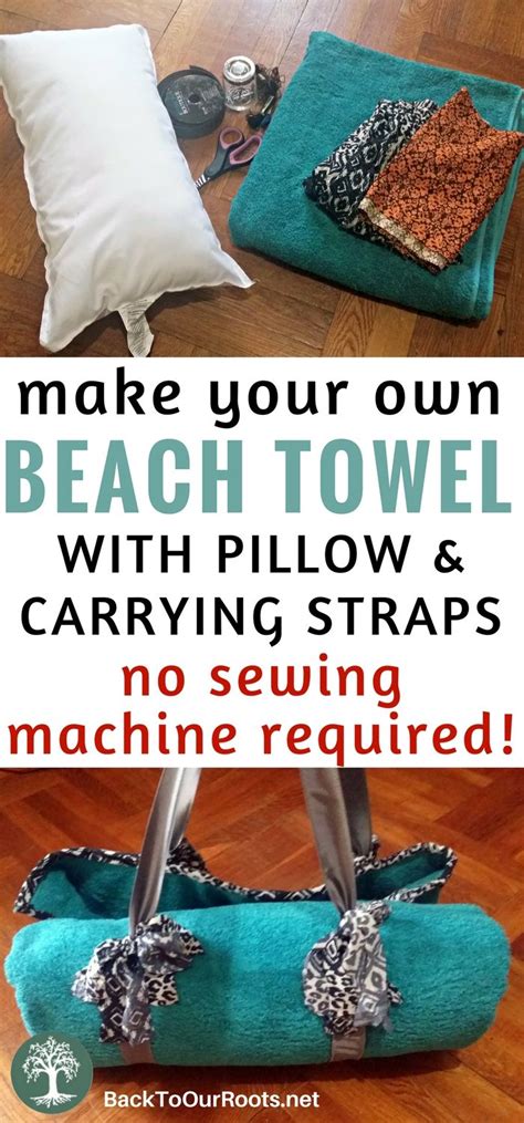 How To Make A Beach Towel With Pillow And Handles Beach Towel Diy