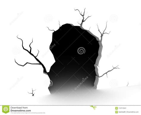 Cave On A White Background Stock Illustration