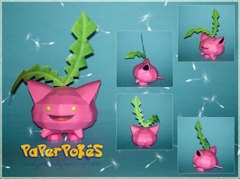 Easy Pokemon Papercraft Paperpokés Pokémon Papercrafts Hoppip V2