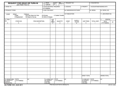 Fillable Form Da Form 3161 Fillable Forms United States Army Form