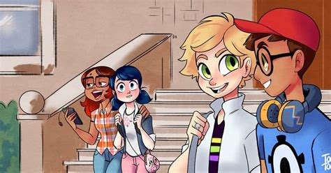 Alya Marinette Adrien And Nino Miraculous Ladybug Fan Art 1140 The