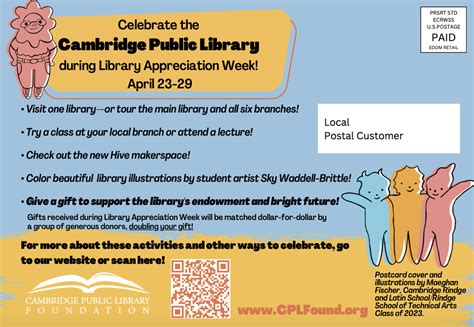 Library Appreciation Week Cambridge Public Library Foundation