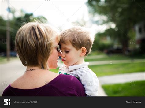 Mother And Son Sharing A Tender Moment Stock Photo Offset