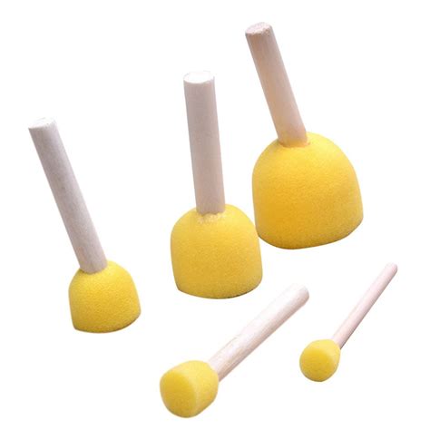 Geweyeeli Fast Shipping 5pcs Assorted Round Paint Foam Sponge Brush Set