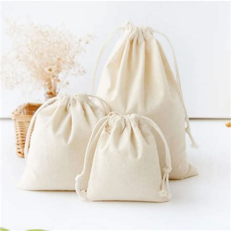 High Quality Plain Small Fresh Cotton Linen Storage Bag Teacandykey