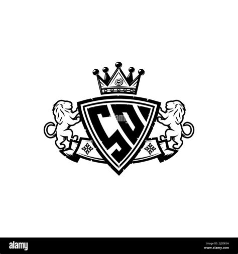 Por Lo Tanto Monograma Letra Logotipo Con Simple Escudo Estilo Corona