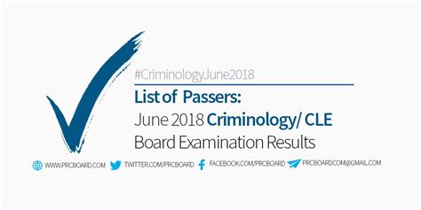 Criminology Board Exam Result June Cle List Of Passers
