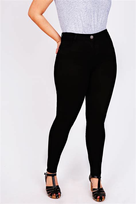 Black Super Stretch Skinny Jeans Plus Size 14 To 28