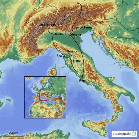 Auf der vorliegenden karte ist das land italien zu sehen. StepMap - Italien - Landkarte für Italien
