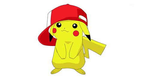 Download Pikachu Wearing Ashs Hat Wallpaper