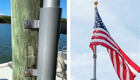Flag Pole Mounts Designed To Mount Our 16 Flag Pole To Your Dock — The