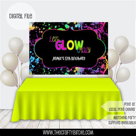 Glow Banner Glow In The Dark Banner Glow Party Glow In The Etsy