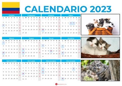 Calendario Con Festivos Colombia 2023