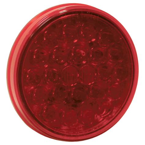 4 Round Red Led Stop Tail Turn Lamp 24 Diode Truck Lite 4050