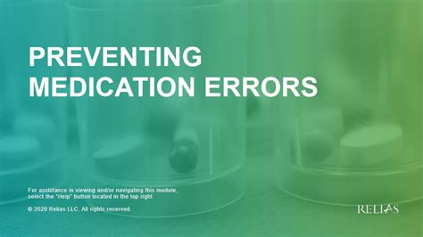 Preventing Medication Errors Relias Academy