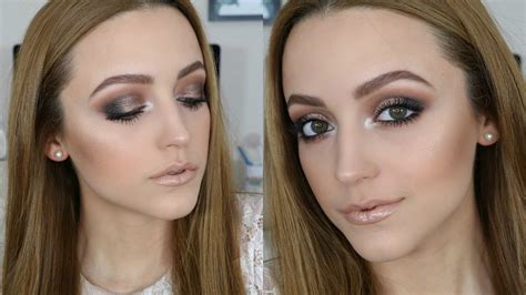 smokey eyes nude lips tutorial using morphe kathleenlights palette youtube