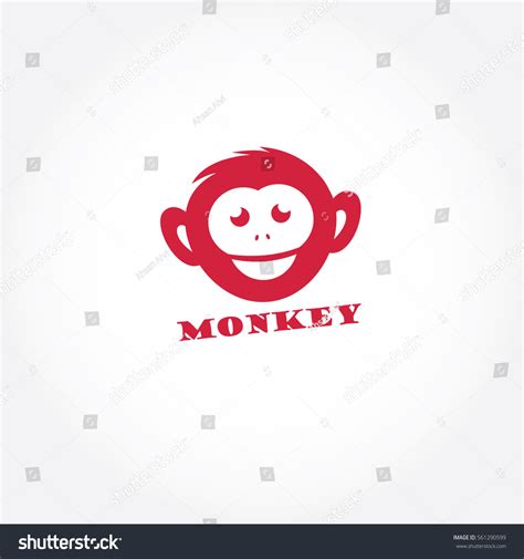 Monkey Face Logo Chimpanzee Vector Design เวกเตอร์สต็อก ปลอดค่า