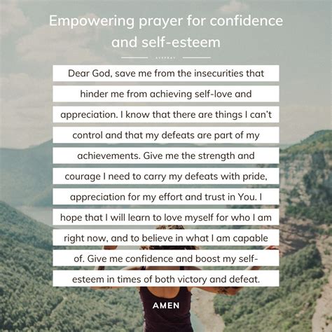 Empowering Prayer For Confidence And Self Esteem Avepray