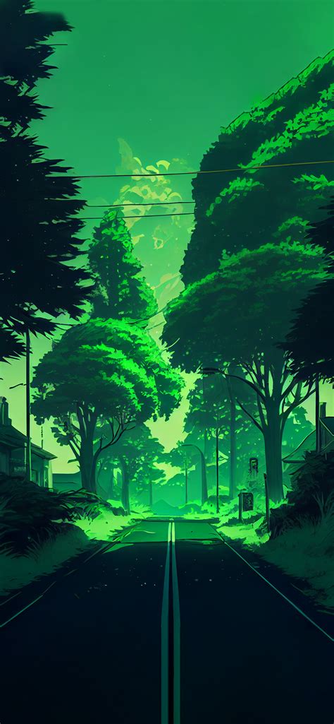 Green Aesthetic Anime Background Wallpapers Green Wallpapers